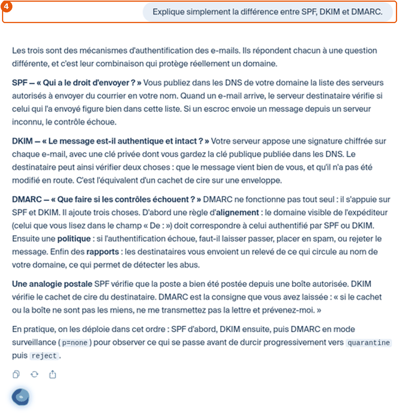 Réponse d'Euria : explication de SPF, DKIM et DMARC