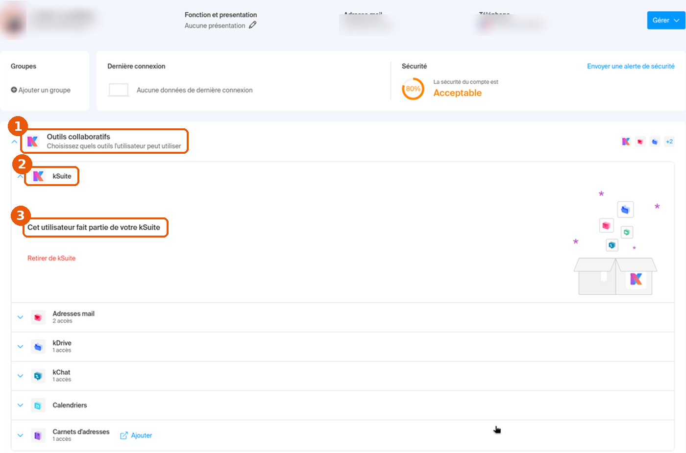 Fiche utilisateur › Outils collaboratifs › kSuite : mention Cet utilisateur fait partie de votre kSuite encadrée, identité floutée