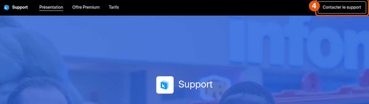 Page publique Support d'Infomaniak avec le bouton Contacter le support encadré