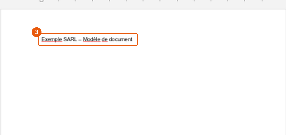 Document Docs avec le texte d'exemple Exemple SARL – Modèle de document encadré