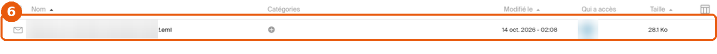 Fichier .eml enregistré dans kDrive