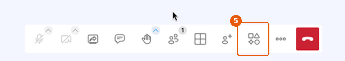 Barre d'outils de la réunion avec le bouton Démarrer encadré