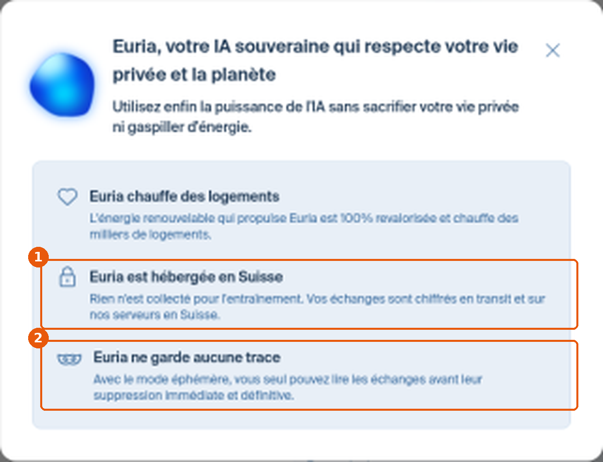 Fenêtre En savoir plus d'Euria : blocs hébergement en Suisse (1) et mode éphémère (2) encadrés