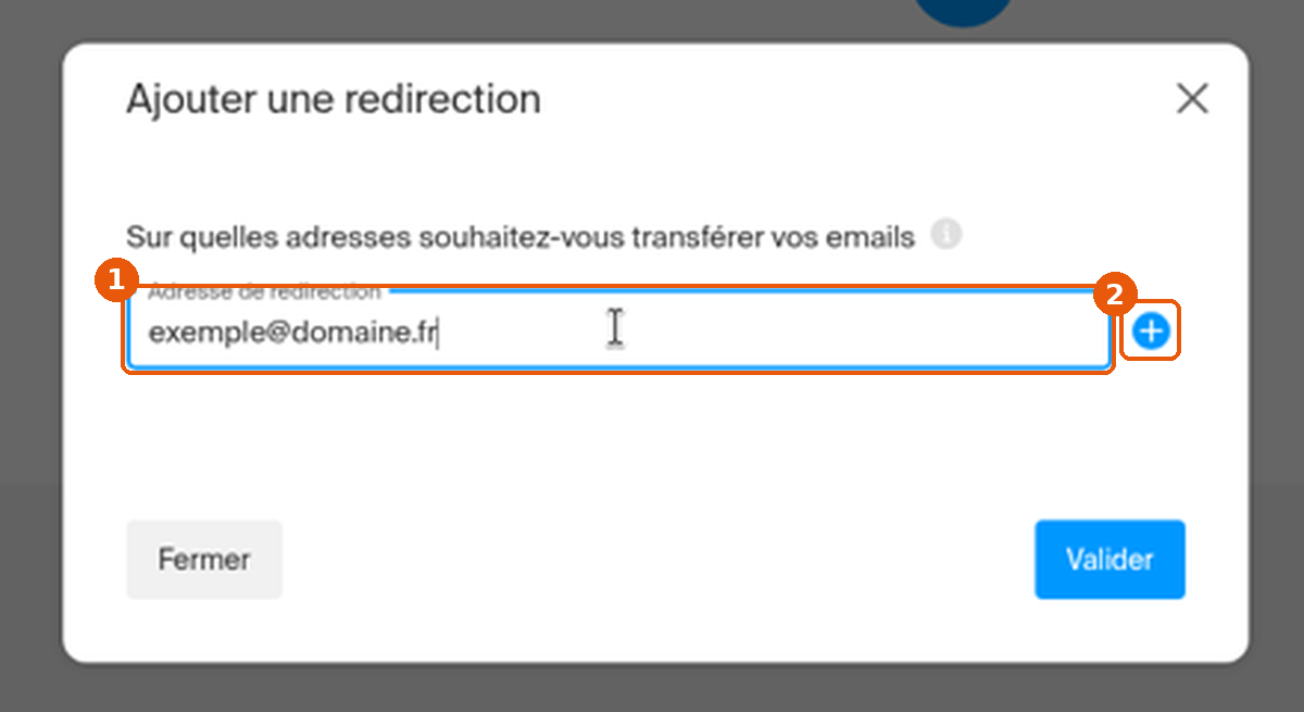 Formulaire Ajouter une redirection avec le champ et le bouton plus encadrés