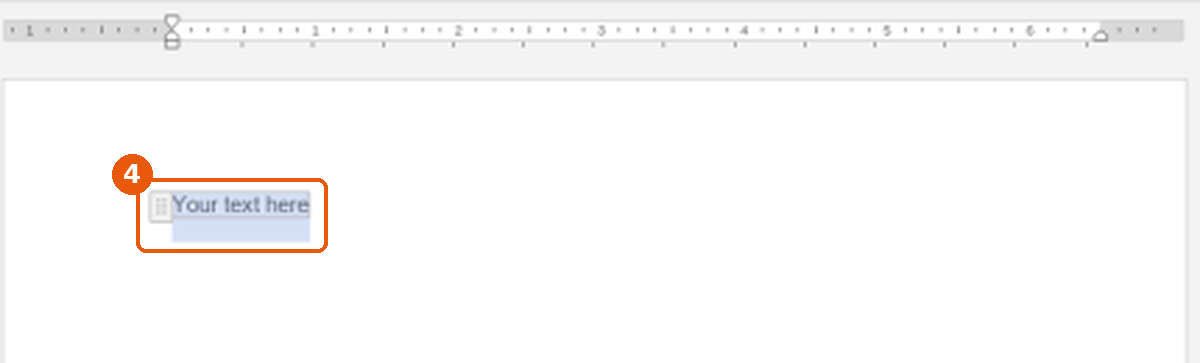 Champ Plain text inséré avec le texte Your text here, encadré (4)