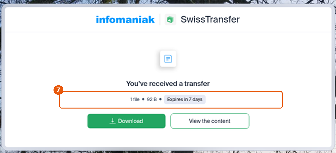 Page déverrouillée avec la mention Expires in 7 days