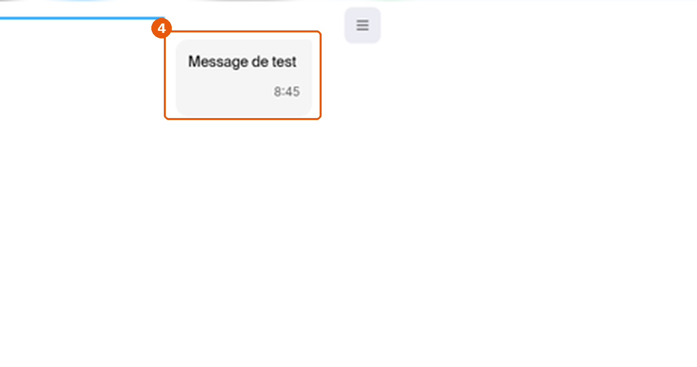 Message publié dans le chat de la réunion